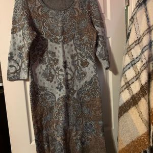 Peruvian collection 100% prima cotton dress midi length large